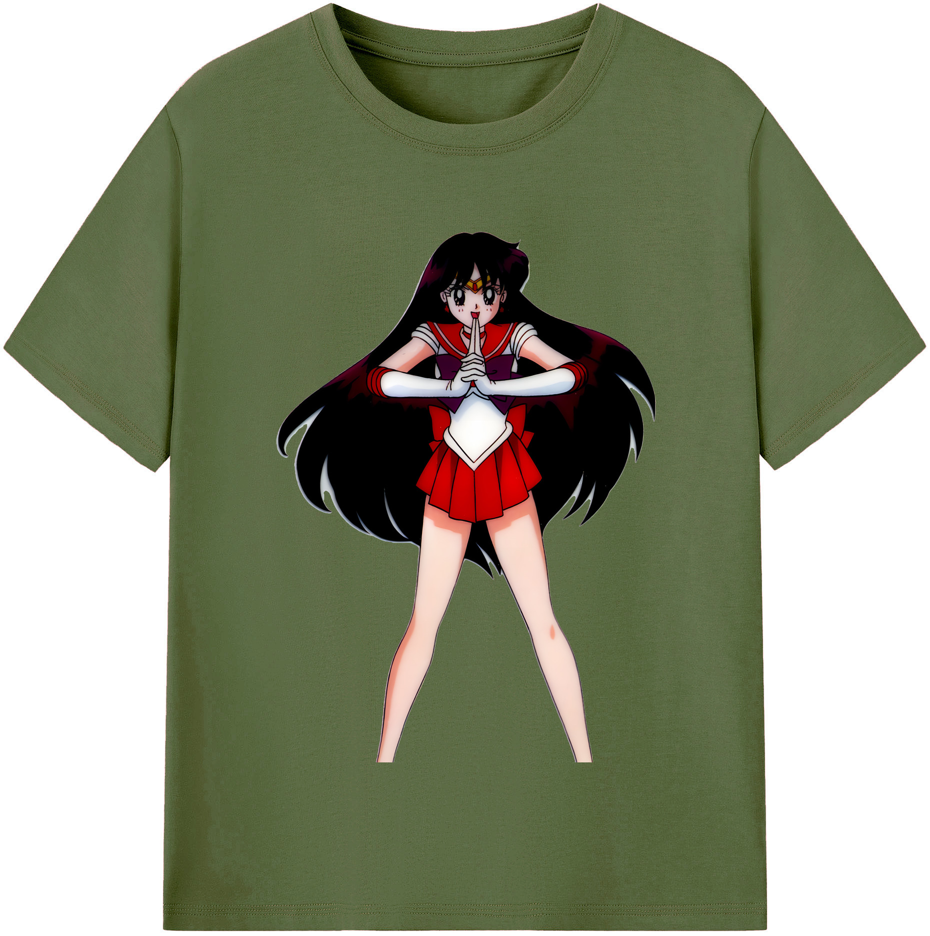 （画像用） 美少女戦士セーラームーン 火野レイ ひの レイ Sailor Moon Hino Rei （セーラーマーズ,Sailor Mars） 綿100％半袖Tシャツ（フロントプリント）